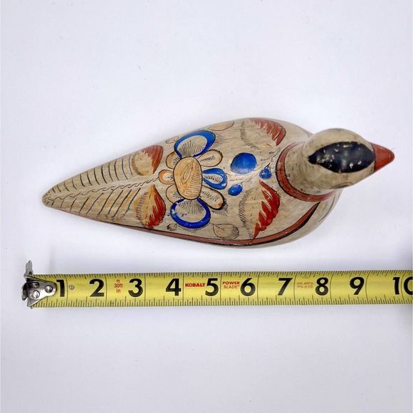 Tonala Hand Painted Bird Figurine Ceramic Mexican Pottery Art Glazed VTG Dove - Picture 7 of 8